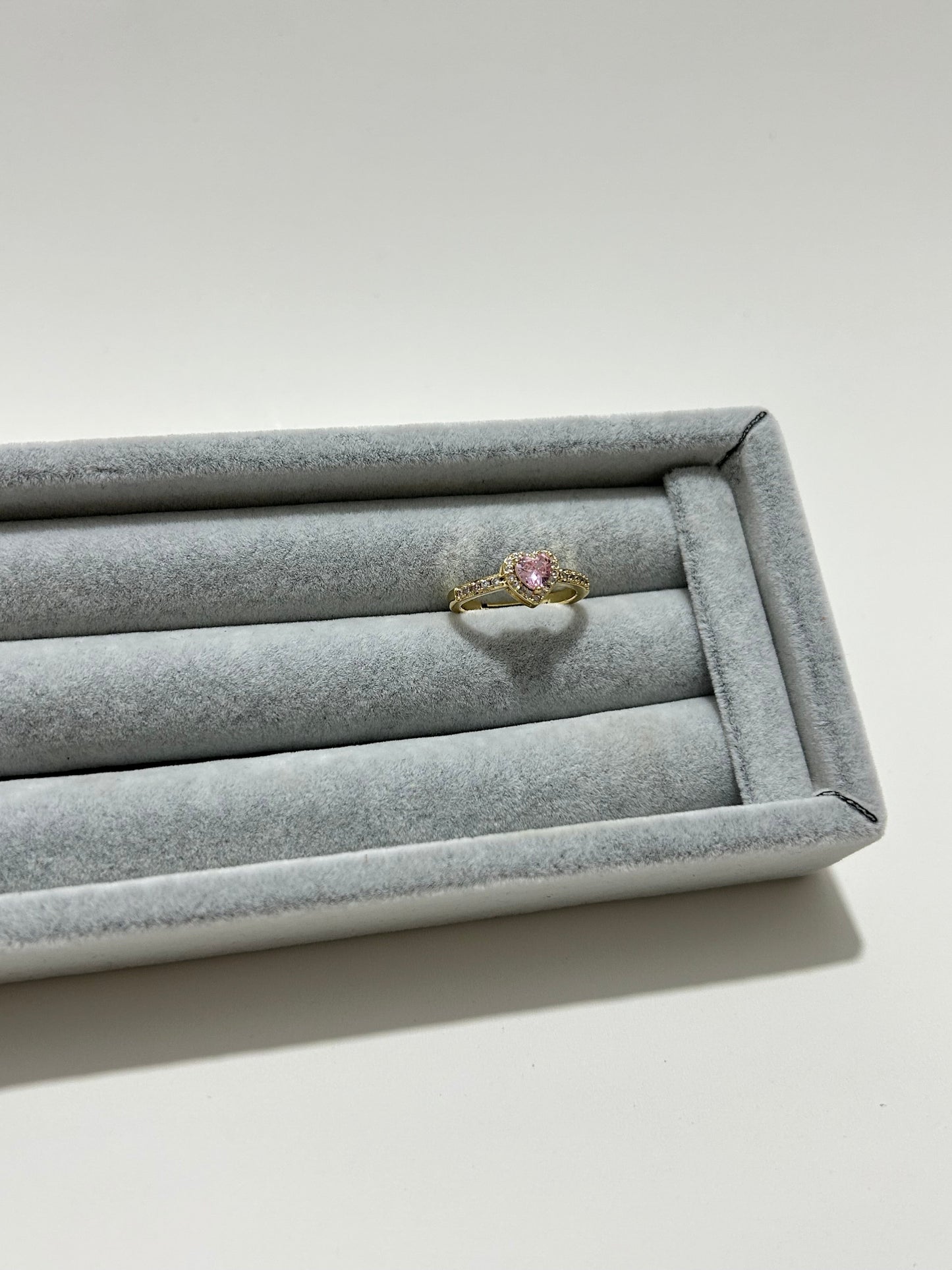 Carter Accessories Pembe Kalp Taşlı Zarif Yüzük