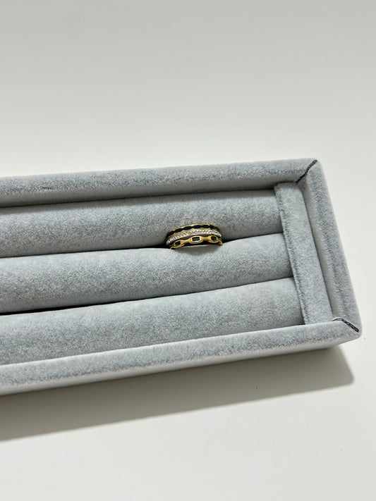 Carter Accessories Altın Renk Taş Detaylı Modern Yüzük