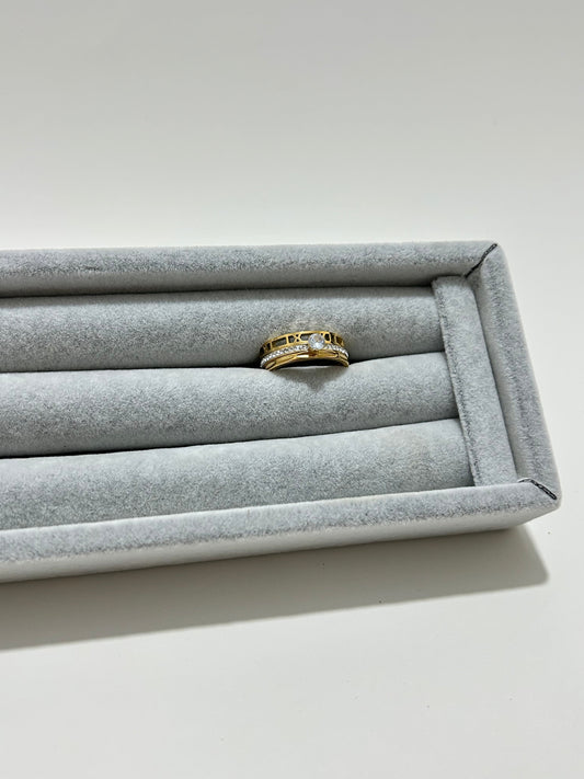 Carter Accessories Altın Renk Tek Taşlı Zarif Yüzük