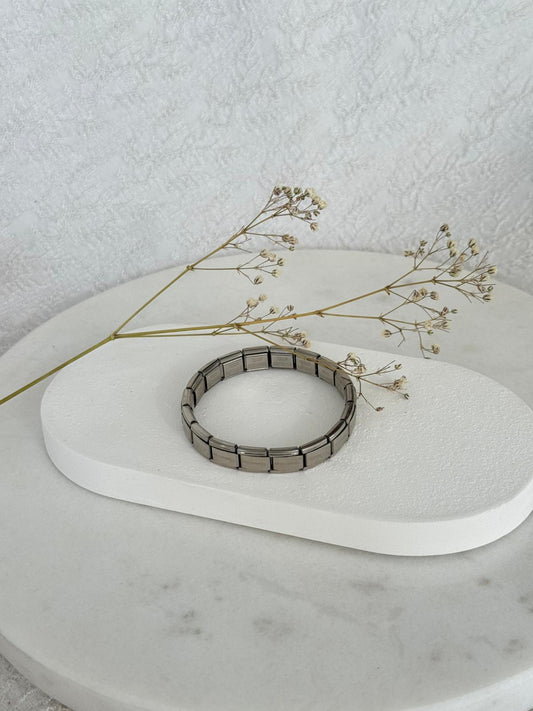 İtalyan Tarzı Paslanmaz Çelik Esnek Bileklik – Gümüş Renk