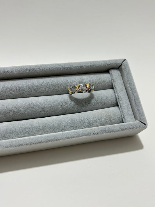 Carter Accessories İki Renkli Taşlı Zarif Yüzük